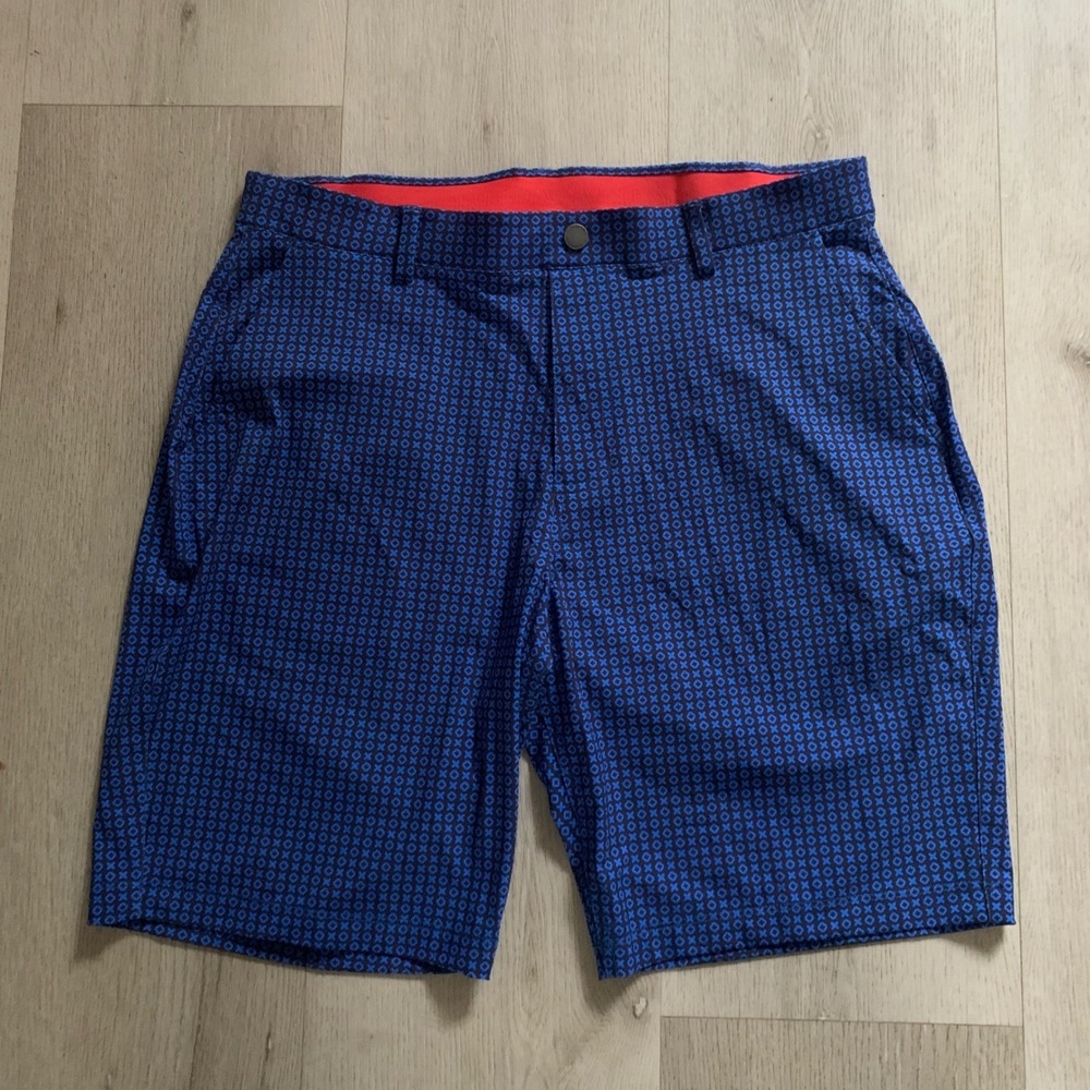 NWOT‎ Redvanly Hanover Pull-On Short Blue Size L Men's activewear printed